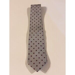 G. Galvani Men’s Silk Necktie Tie Short Gray & Burgundy Business Office Work